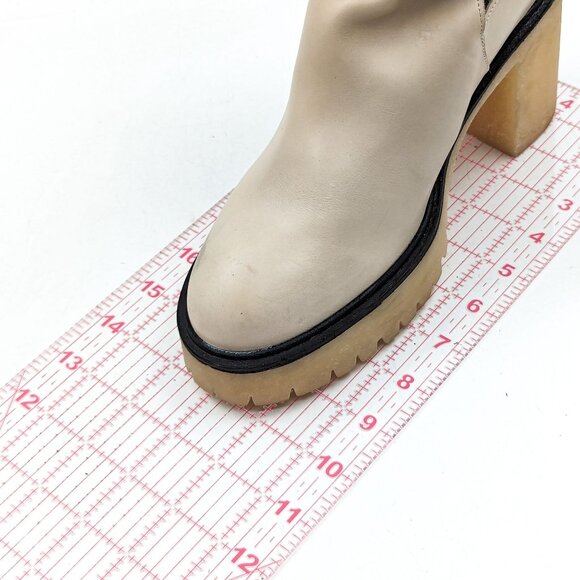 Free People Women Jesse Cutout Summer Cream Leather Platform Festival Boots 8US - Picture 7 of 12